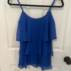 Candies Blue Ruffle Top